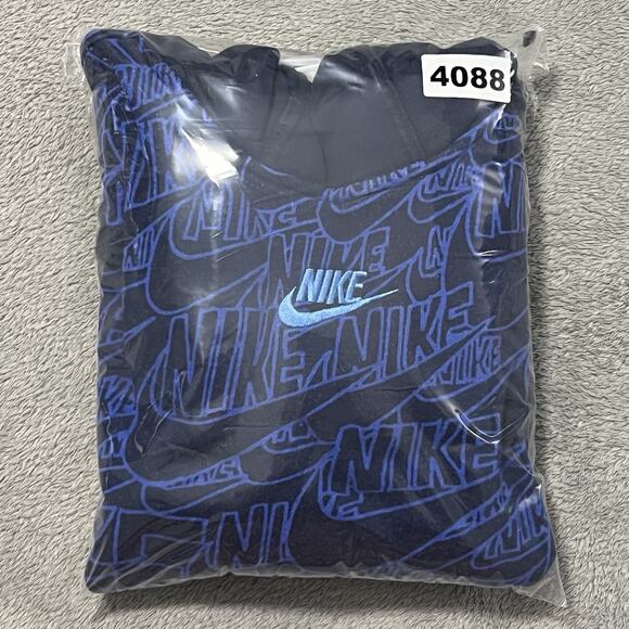 Nike Hoodie Boys XL Blue All Over Print AOP Zip Pocket Pullover Sweatshirt - Picture 13 of 13